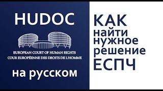 Как найти нужное решение Европейского суда по правам человека | HUDOC на русском