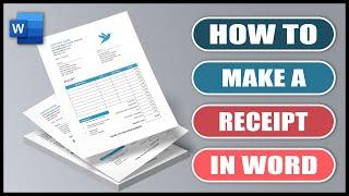 How to make a RECEIPT in word | Save receipt as a TEMPLATE