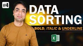 Bold,Italic and Underline Sorting in Excel | Ms - Excel Data Sorting