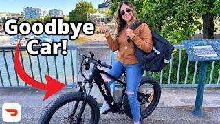 DoorDash Driver Dashing on E-Bike - GOODBYE Car!! (Hiboy P6 Fat Tire)