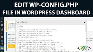 How to Edit WP-Config.php File from WordPress Dashboard without using FTP access