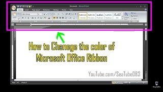 How to Change Color of The Microsoft Office Ribbon