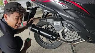 GANTI KNALPOT HONDA VARIO NEW DI BENGKEL KNALPOT SKR RACING EXHAUST CILEDUG TANGGERANG MANTAP