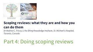 Doing scoping reviews