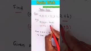 Ratio Trick || maths short Tricks || SSC CGL 2021 || Group D || #ssc || #shorts || maths Masti trick