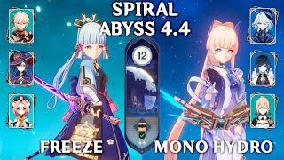 C2 Ayaka Freeze and C0 Kokomi Mono Hydro. Spiral abyss 4.4. Genshin Impact 4.4