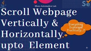 How To Scroll Horizontally and Vertically Using Selenium WebDriver|Java |Scroll web page Up and Down