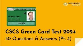 CSCS Green Card Mock Test | 50 Essential Questions & Answers (Part 3)