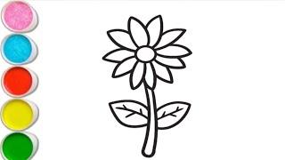 Flower Drawings for kids ,Colouring, Painting for Toddlers_ Kids drawing, flower drawing