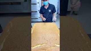 Amazing Taiwanese Gaint Castella Cake Cutting #shorts #satisfyingvideo