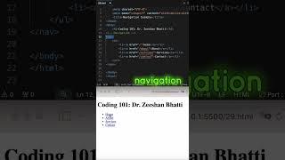 HTML Coding Q&A 29: HTML5 element to define navigation links #html #coding #css #htmlcss #shorts