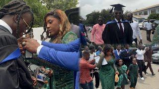 Dr Louisah passionate love to Stonebwoy as they arrived for his Graduation ceremony at GIMPA 