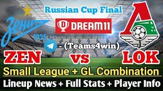 ZEN vs LOK Dream 11 Football Team | Zenit vs Lokomotiv Moscow | Russian Super Cup | zen vs lok