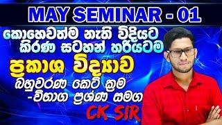 #CK_sir@ePapere මැයි විභාගය ලියන දරුවන්ට-ප්‍රකාශ විද්‍යාව සමඟ ආරම්භ වන SCIENCE SPEED REVISION මාලාව