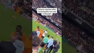 Vinicius reaction after receiving the red card in Mestalla.#realmadrid #valencia #vinicius #redcard