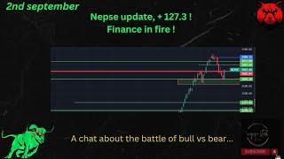 Nepse update, + 127.3 !Finance in fire ! #nepsestock #educational #nepse_stock