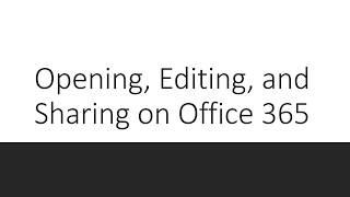 Using OneDrive Account Sharing and Editing Documents