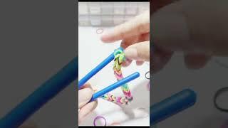 Diy rainbow bracelet with rubber#bracelet #yt #shorts #trending #craft #diy #viral #happycraft