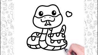 Cute Snake Drawing Step by Step For Kids | Bolalar uchun oson chizish | Easy drawing for kids