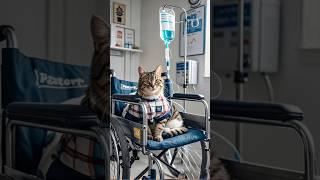 sick cat in hospital #shorts #cat #cute #sick #hospital #anakkucinglucu #catlover #funny #meow