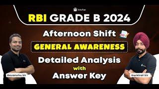  RBI Grade B 2024 Phase 1 Exam Analysis | RBI General Awareness Question & Answers key | EduTap