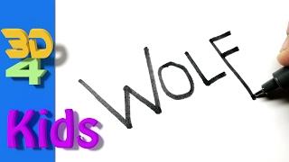 How to turn Words into cartoon for Kids very Easy ! WOLF Wordtoon #2