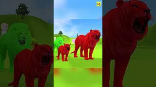 Long Slide Game With Duck Lion Zebra Hippopotamus Tiger  - 3d Animal Game -Funny 3d Animals #shorts