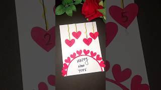 Happy New year greeting card 2025 / new year greeting card easy #shorts #diy #youtubeshorts