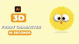 HOW TO MAKE 3D FURRY CHARACTER IN SECOND IN ADOBE ILLUSTRATOR