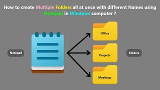 How to create Multiple Folders all at once with different Names using Notepad in Windows computer ?