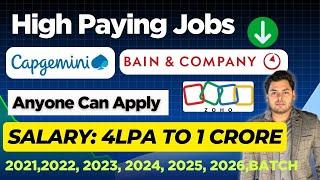 Capgemini, Bain, Zoho,Rubrik Off Campus Recruitment 2026, 2025, 2024 to 2020 Batch | Salary upto1Cr