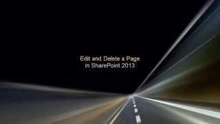 Edit and Delete a Page in SharePoint 2013