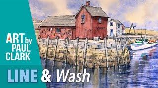 How to Paint a Fishing Shack - Motif No.1 in Watercolour with Line & Wash