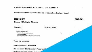 Biology paper 1 2017 gce