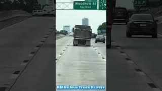 Dump truck driver going to lose his whole load on the highway | Ridiculous Truck drivers