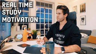 REAL TIME study with me (no music): 4 HOUR Productive Pomodoro Session | KharmaMedic