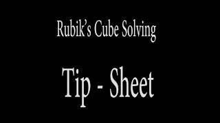 Buck's Rubik's Cube Tip Sheet for easy solving - notes with steps and moves