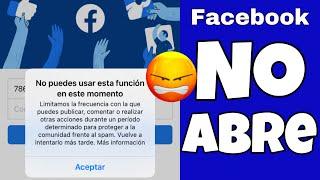 FACEBOOK NO ME DEJA INICIAR SESION | No puedes usar esta función en este momento SOLUCION!!