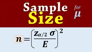 Calculating Sample Size (n) to Estimate Population Mean