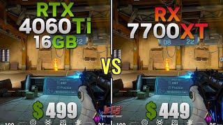 RTX 4060 Ti 16G vs RX 7700 XT | Tested in 12 games