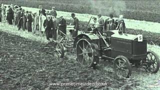 Tractor Trials archive video from the 1930s - old film of working machines