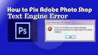 Adobe Photoshop CS6 & CC #2 | How To Fix  Adobe CS6 Text Engine Error | Master Screen