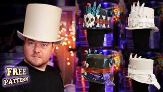 How To Make A Foam Top Hat - Free Pattern - DIY Halloween Steampunk Mad Hatter Tutorial