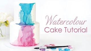 Watercolour Cake Effect - Cake Decorating Tutorial - Edible Watercolour paint