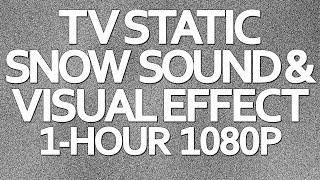 1 Hour TV Static White Noise Sound & Visual Effect Snow Screen 1080p Render (relaxing retro analog)