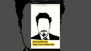 Draw Iron Man Face using 3 line of python code #shorts #coding #programming