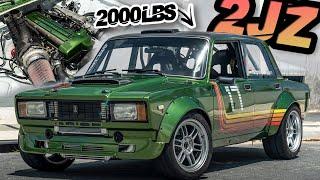 Russian "Lada Supra" 2000LB 2JZ Swapped STREET LEGAL MISSILE!