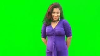 Beautiful Girl Singing in Green Screen Video | 4k Green Screen Tv