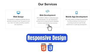 Creating a Responsive Our Services Page with HTML & CSS | Services Section Web Design