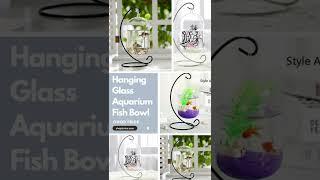 Clear Round Shape Hanging Glass Aquarium Fish Bowl Fish Tank Flower Plant Vase Home Decoration